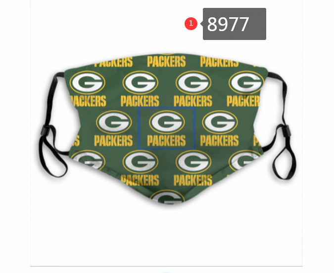 2020 NFL Green Bay Packers #9 Dust mask with filter->nfl dust mask->Sports Accessory